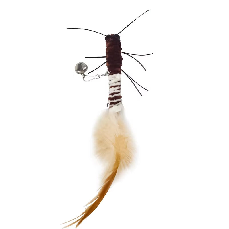 Teasing Cat Stick Head with or without Wire Stick Dragonfly Feather Cat Supplies Interactive Fun Pet Cat Toy Accessories