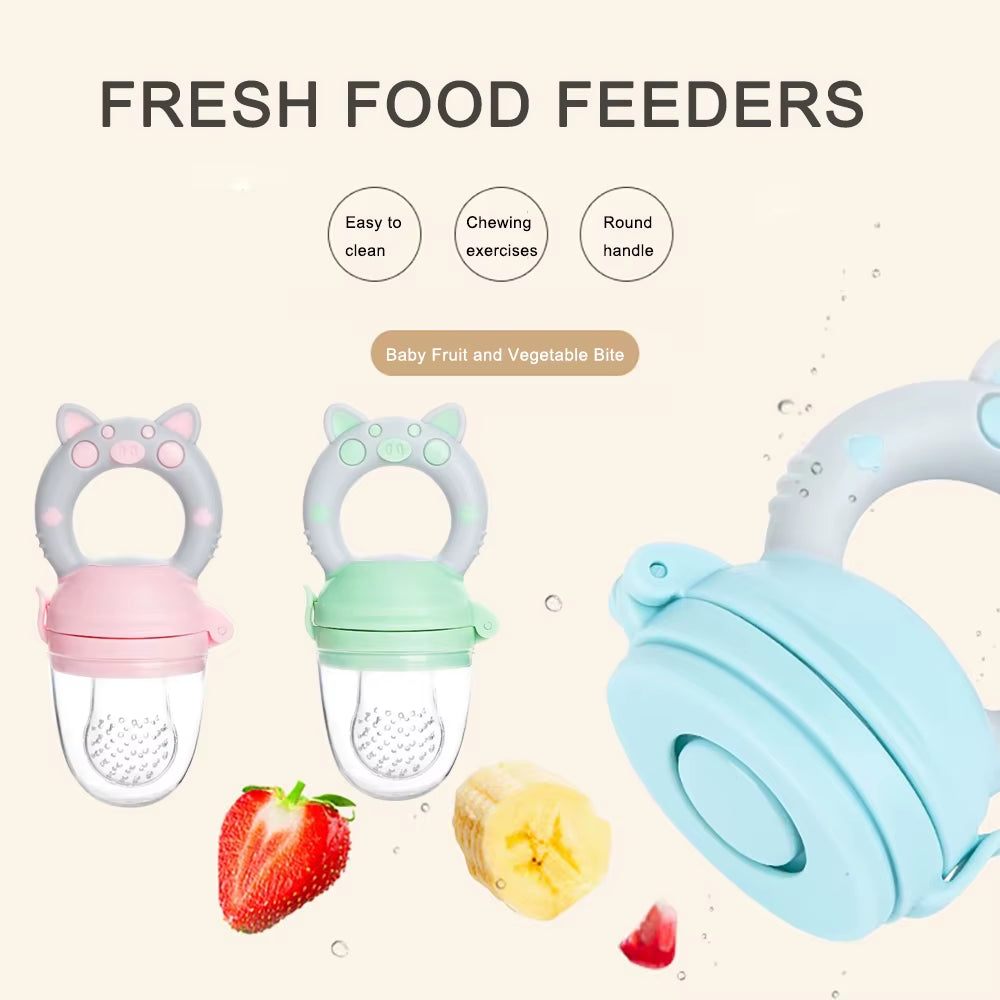 Silicone Fresh Food Nibbler Baby Feeder Kids Boy Girl Fruit Nipples Feeding Safe Infant Baby Supplies Nipple Soother Bottles