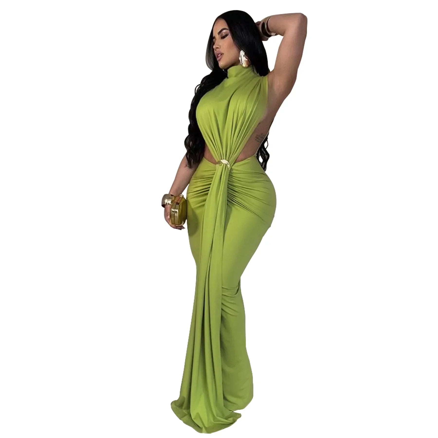 GlowGlam - High Split Bodycon Dress